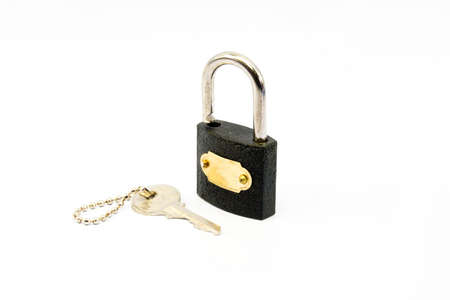 Padlock with keyの写真素材