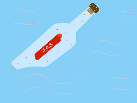 Message in a bottleのイラスト素材