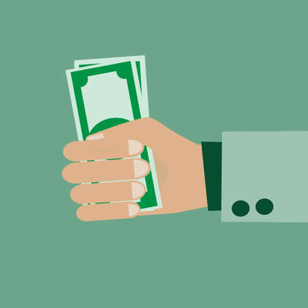 Cash money in people handのイラスト素材