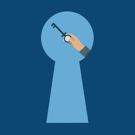 Key in hand prepares to openのイラスト素材