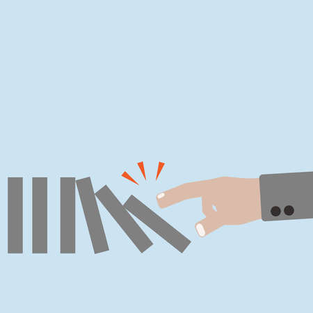 Dominoes effect conceptのイラスト素材