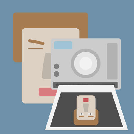 young man taking a shoot with a cameraのイラスト素材