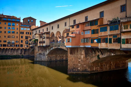 Ponte Vecchio bridge Florence Italyの写真素材