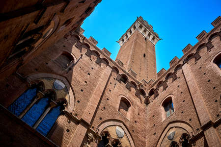 Siena public palace Piazza del Campo Italyのeditorial素材