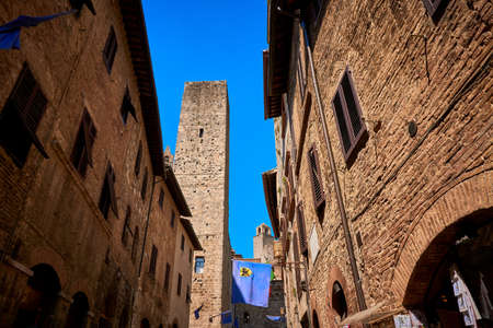 San gimignano Streets Tuscany Italyのeditorial素材