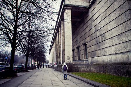 Munich, Haus der Kunst now modern art museum, built in 1933 as monumental structure in Nazi architecture styleのeditorial素材