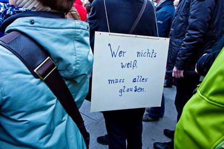 Science March Munich Germany on April 22 2017. The March for Science is the first step of a global movement to defend the vital role science plays in our health, safety, economies, and governments.のeditorial素材