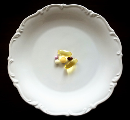 Vitamin breakfast: pills to begin an healthy dayの写真素材