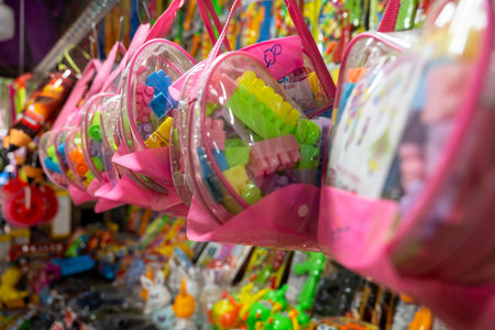 This image is from Palani City, State Tamil Nadu Country India, on 11th June 2023. Kids Blocks Toy Shopのeditorial素材