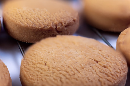 Macro shot of salt chai cookies. Shallow depth of field.
