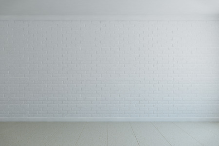 3d illustration of brick wall with marble floors