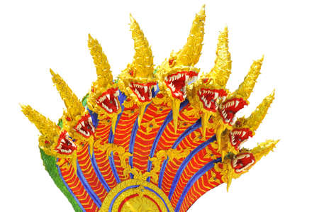 The king of nagas, 9 heads of naga king on isolated の写真素材