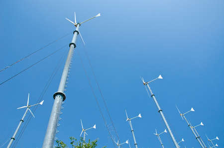 Wind turbine with blue sky の写真素材