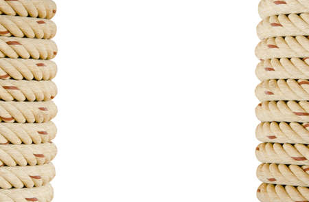 Rope frame isolated on whiteの写真素材