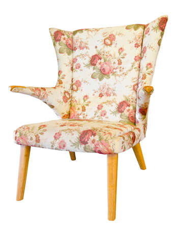 vintage chair isolated white background, clipping pathの写真素材