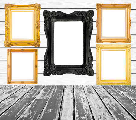 Frame picture on  wooden background