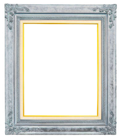 antique frame isolated on white background, clipping pathの写真素材