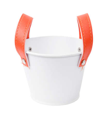 White plastic bucket. Product Packaging For other tool.の写真素材