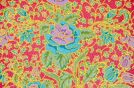 batik sarong pattern background in Thailand, traditional batik sarong in Asianの写真素材