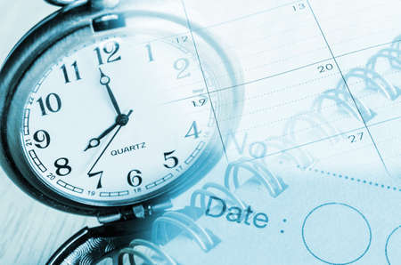 Clocks,calendar and diary pagesの写真素材