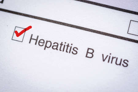 Red Check Laboratory test, Hepatitis B form request.の写真素材