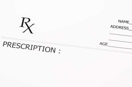 Close up blank prescription form.の写真素材