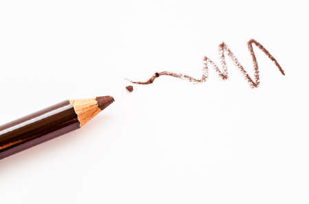 Close up of Make up pencil over white background.の写真素材