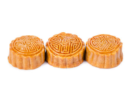 Mooncake on white background.