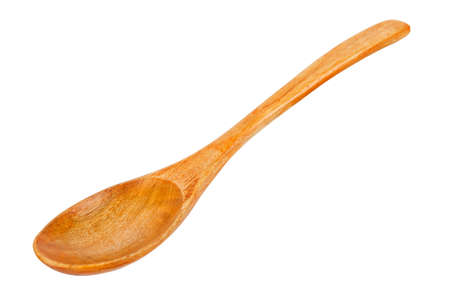 Wooden Spoon Isolated on White Background, Saved clippint path.の写真素材