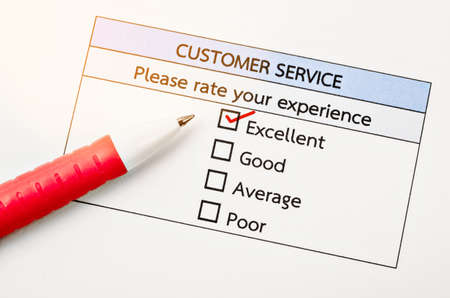 Customer service survey form with red marker.の写真素材