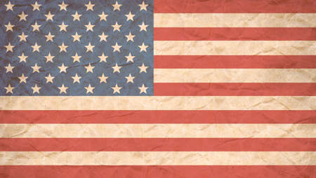 USA flag print on Grunge Poster Paper, Retro Tone Vintage Effectの写真素材