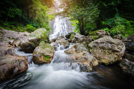 Amazing beautiful waterfalls at Sarika Waterfall in Nakhonnayok,Thailand.の写真素材