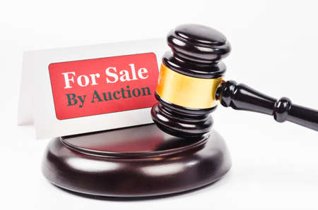 Auction sales with wooden gavel.の写真素材