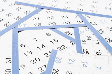 Months and dates show on a calendar page.の写真素材