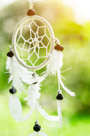 Dream catcher and abstract bokeh backgroundの写真素材