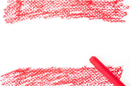 Red abstract texture made with pastel stick frame with blank space for your text or message.の写真素材