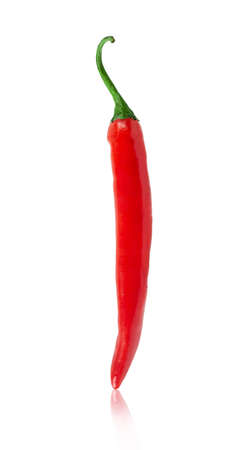 Red chilli slice isolated on white