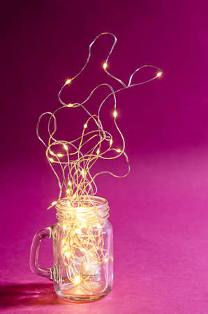 Light of small bulb in glass on beautiful