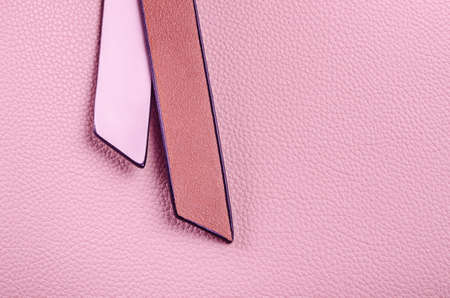 Pink leather texture as background.の写真素材