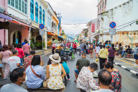 Phuket Town , Phuket, Thailand - 22 November 2020. Phuket Walking Sreet is a night market held in...
