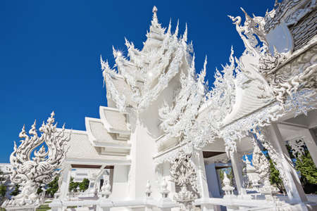 Wat Rong Khun, aka The White Temple, in Chiang Rai, Thailand.の写真素材