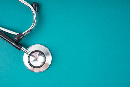 Healthcare Stethoscope Green Background Medical.の写真素材