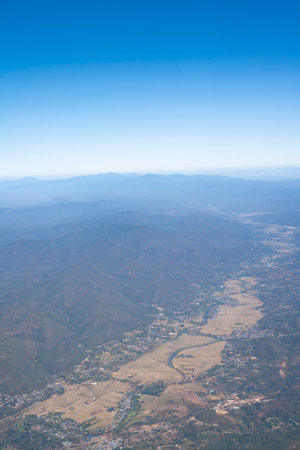 Mountain of north, thailand view from airplaneの写真素材
