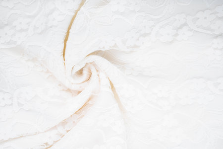 White background with lace flower. Texture background pattern.の写真素材