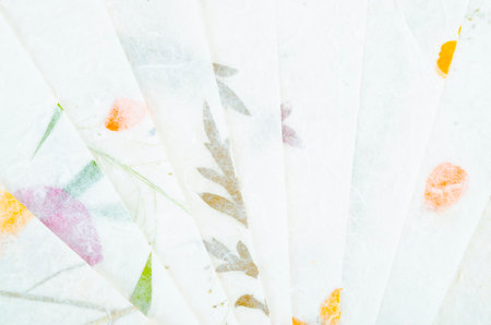Stack of different Dried Flowers Handmade Recycled Paper.の写真素材