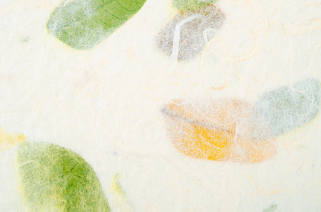 Handmade recycled leaf paper background.の写真素材