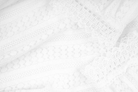 White background with lace flower. Texture background pattern.の写真素材