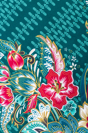 Colorful batik cloth fabric background.の写真素材