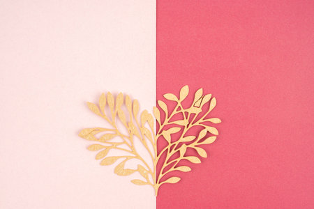 A Brown paper carving heart shape on beautiful background, position with copy space.の写真素材