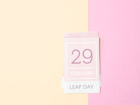 February 29th calendar for February 29 on beautiful background. Leap year, intercalary day,...